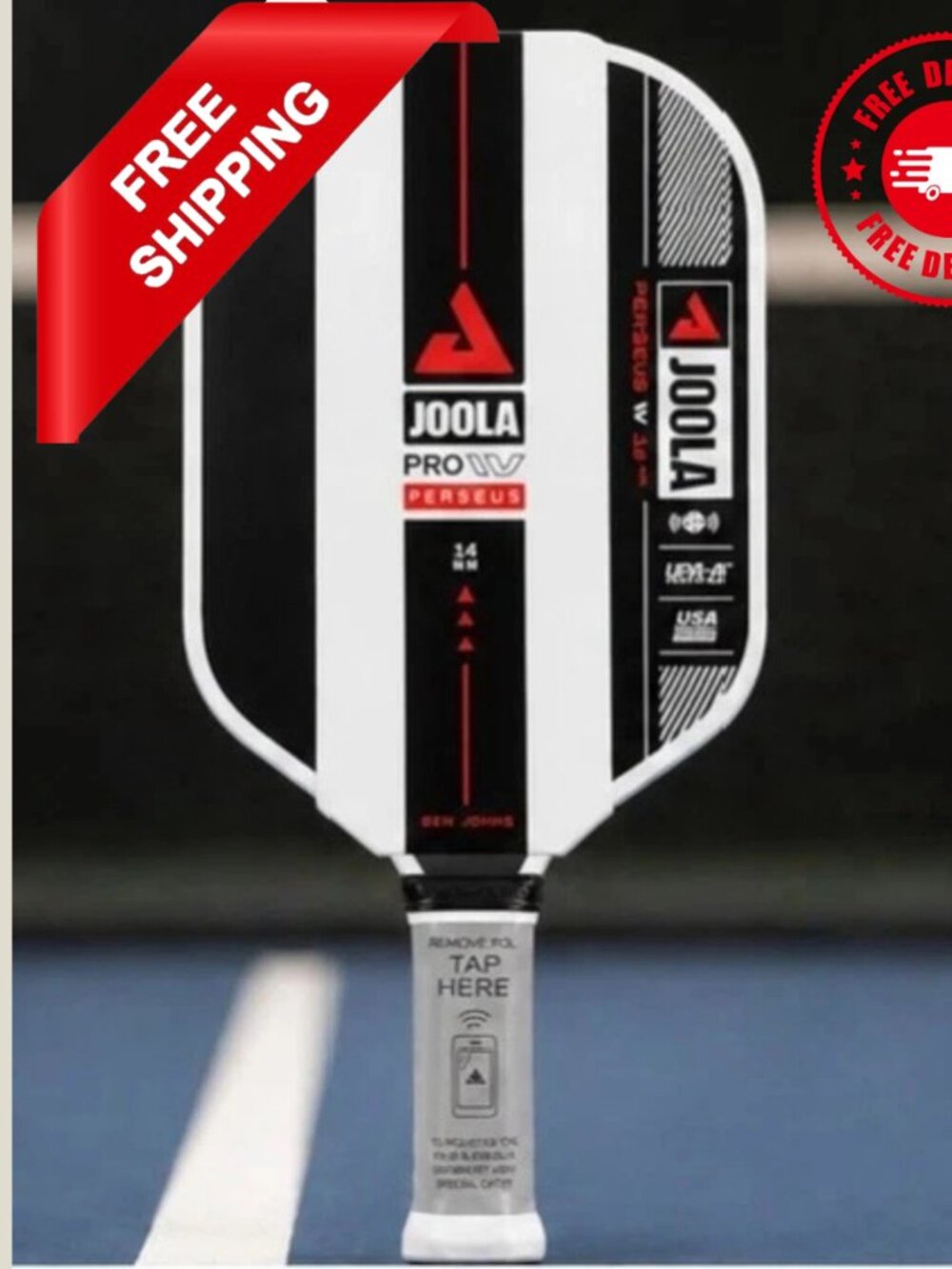 JOOLA Ben Johns Perseus Pro IV 14mm Pickleball Paddle Carbon Surface